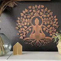 Bouddha Arbre de vie deco murale 59cm