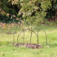 Bordure de jardin simple arceau en acier plein, marron - L.32cm x H.40cm