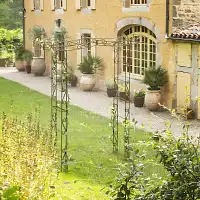 Arche de jardin en fer Zen - L.241 x l.45 x H.218 cm