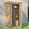 Armoire de jardin en bois, toit plat - Rangement extérieur L. 130 x l. 69 x H. 200 cm