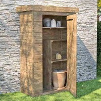Armoire de jardin en bois, toit plat - Rangement extérieur L. 130 x l. 69 x H. 200 cm