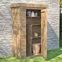 Armoire de jardin en bois, toit plat - Rangement extérieur L. 130 x l. 69 x H. 200 cm  Armoire de jardin en bois, toit plat - Rangement extérieur L. 130 x l. 69 x H. 200 cm