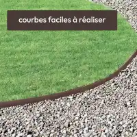 Bordurette métal acier français L.1m x H.12.5cm - Marron RAL 8017