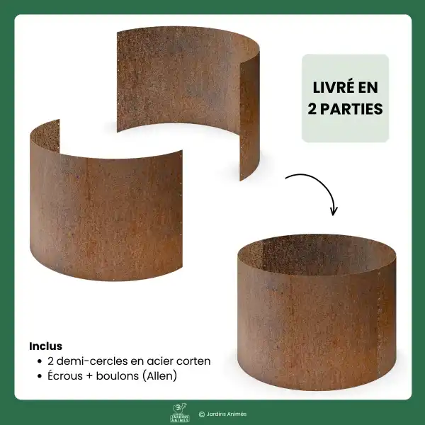 assemblage bac potager corten