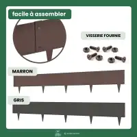 Bordurette métal acier français L.1m x H.12.5cm - Marron RAL 8017