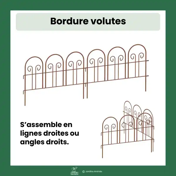 assemblage bordure volutes