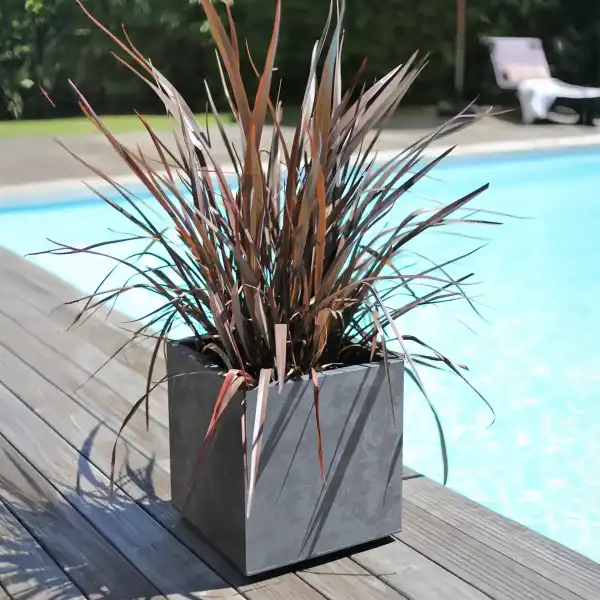 bac a fleur gris anthracite