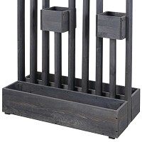 Jardinière avec treillis en bois Haut. 180cm Gris