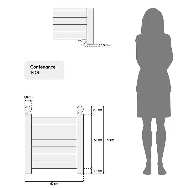 bac oranger 140L specifications