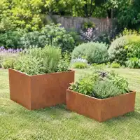 Carré potager en acier corten - L.99 x l.99cm