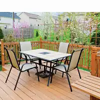 Housse bâche protection table rectangle + 4 chaises long. 215cm