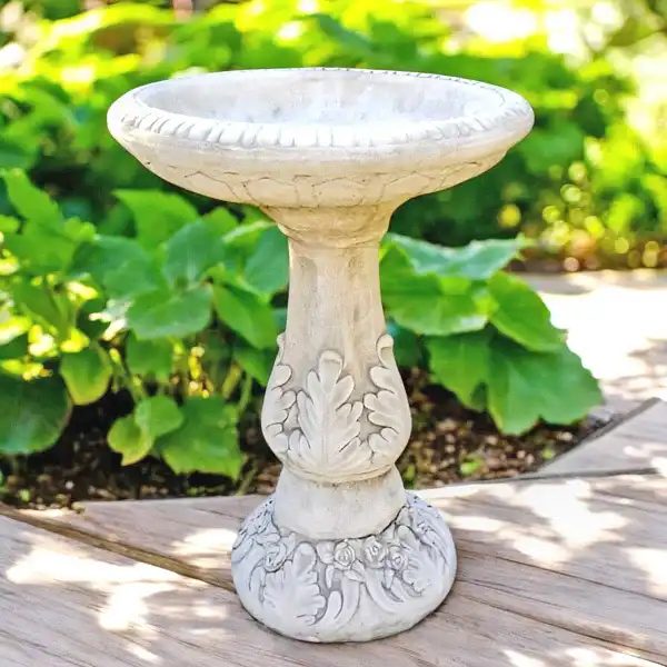 bain oiseau beton sur pied