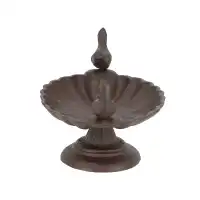 Bain d'oiseau ancien en fonte deux oiseaux - Mangeoire et abreuvoir L.20 x H.13cm