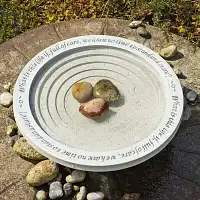 Bain d'oiseau rond avec citation 44,5cm