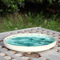 Bain d'oiseau artisanal en céramique