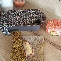 Bee wrap rectangulaires - lot de 3, motifs aléatoires