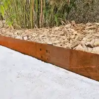 Bordure de jardin flexible en acier corten à emboîter - L.212 x H.8cm