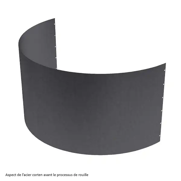 bordure arrondie 40cm corten brut
