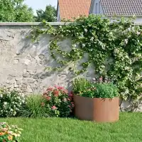 Bordure arrondie en acier corten - Demi rond pour talus et massifs D.93cm