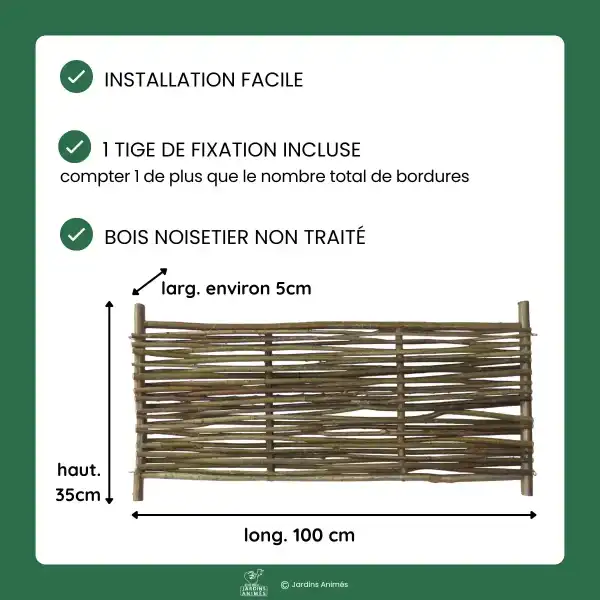 bordure bois jardin 100