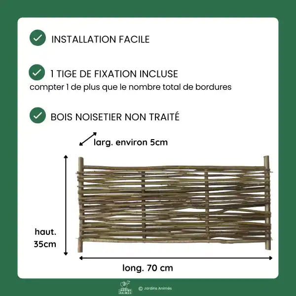 bordure bois jardin 70