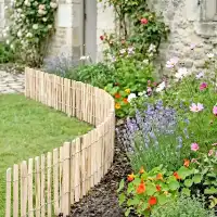Bordure de jardin en bois ganivelle en rouleau - Pour massif et parterre L.300 x H.35cm