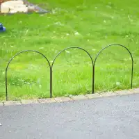 Bordure de jardin simple arceau en acier plein, marron - L.32cm x H.40cm