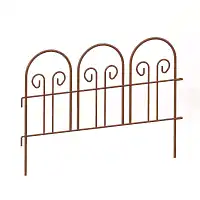 Bordure de jardin volutes en acier peint, marron L.60 x H.47,5cm
