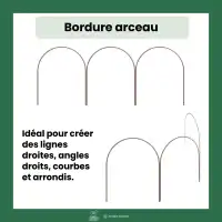 Bordure de jardin simple arceau en acier plein, marron - L.32cm x H.40cm