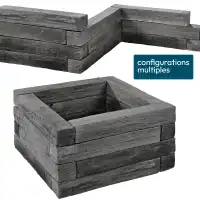 Bordure de jardin béton imitation ardoise - lot de 12