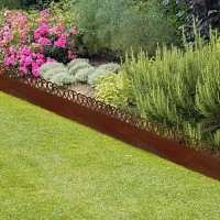 Bordure de pelouse motif volute en acier - L. 4,80 m x H. 20 cm