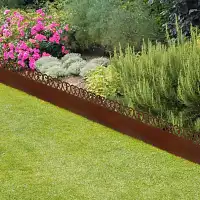 Bordure de pelouse motif volute en acier - H.20 x L.480 cm