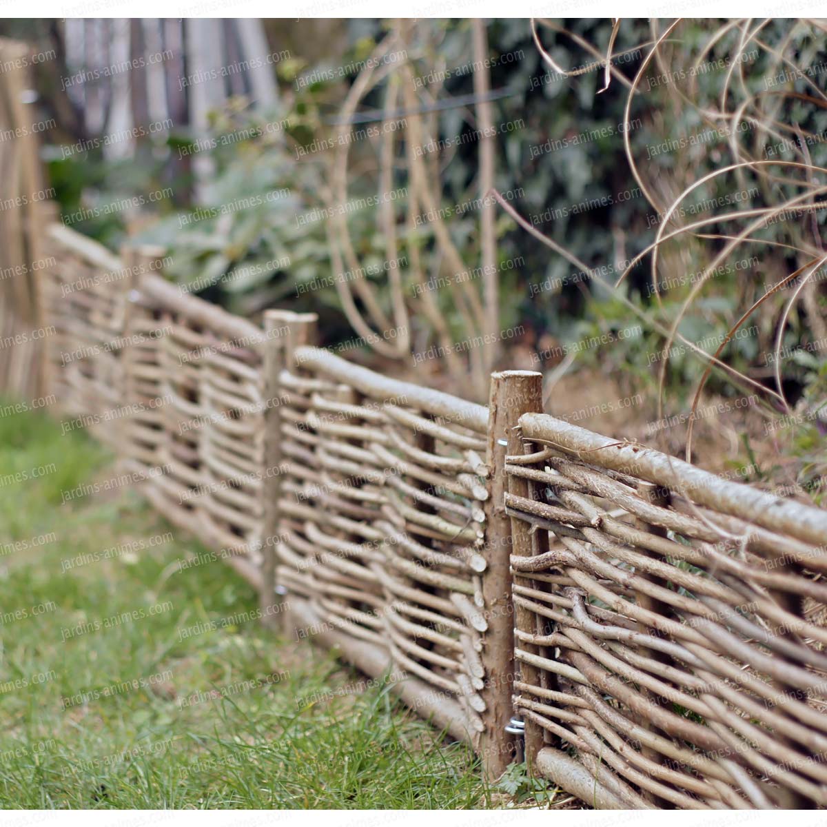 Bordure En Bois Pour Jardin - Bordure naturelle, clôture de jardin, 1 x