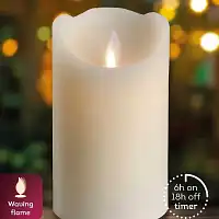 Bougie led flamme vacillante réaliste blanc chaud - 12.5cm