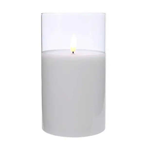 bougie led verre blanc