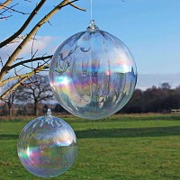 Boule flottante pour bassin, en verre irisée