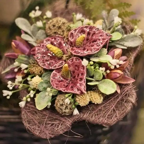 bouquet fleur ceramique tige