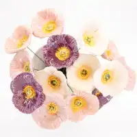 Pavot violet - Fleur en céramique sur tige à planter