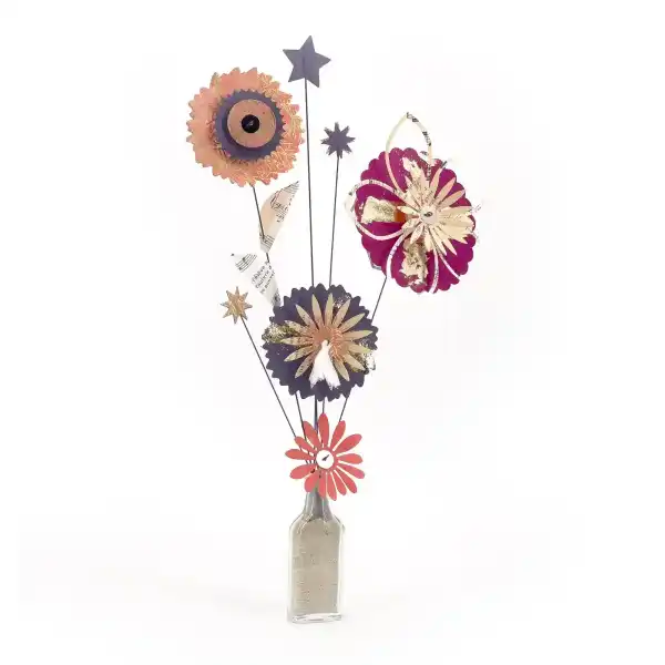 bouquet fleurs papier diy loisirs creatifs