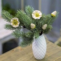 Hellébore - Fleur en céramique sur tige à planter
