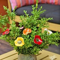 Pavot en céramique sur tige à planter - Déco jardin