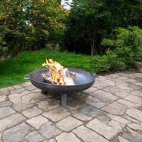 Brasero extérieur sur pied - Bol à feu en acier 70cm