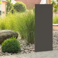 Panneau décoratif extérieur en métal L.53 x H.144cm - Uni gris  Panneau décoratif extérieur en métal L.53 x H.144cm - Uni gris