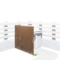 Cache poubelle en métal motif herbe - 144 cm