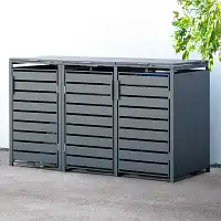 Cache poubelle extérieur en métal - Simple, double ou triple  Cache poubelle extérieur en métal - Simple, double ou triple