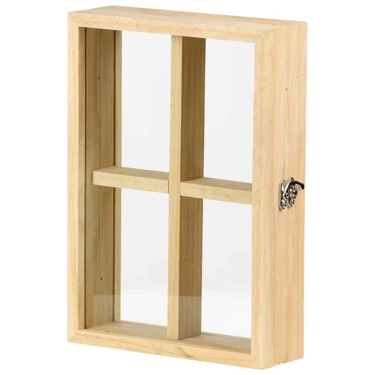 Cadre Photo Double Face En Verre 15 Cm - Pour Fleurs Pressées, Spécimens - Décoration Bureau, Salon - Bois Naturel