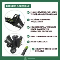 Broyeur à végétaux électrique 2200W - Pour branches jusqu'à 10cm de diamètre