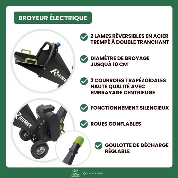 caracteristiques broyeur vegetaux electrique