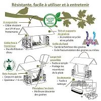 Mangeoire à oiseaux - Pour graines et blocs de graisse, toit imitation ardoise