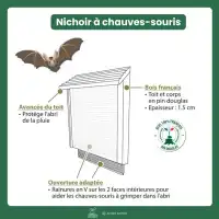 Nichoir à chauves-souris en bois Douglas PEFC - L.24 x H.38,5cm